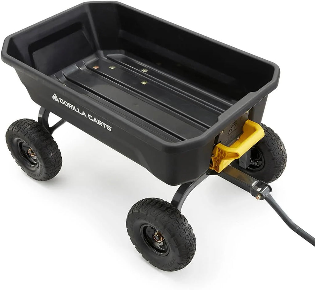 7GCG-NF Heavy-Duty Poly Dump Garden Cart with No-Flat Tires, 7 Cubic Feet, 1200-Pound Capacity, Black, Amazon Exclusive