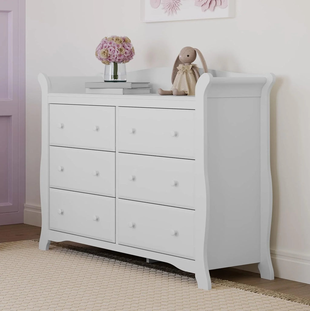 Storkcraft Avalon 6-Drawer Double Dresser, White