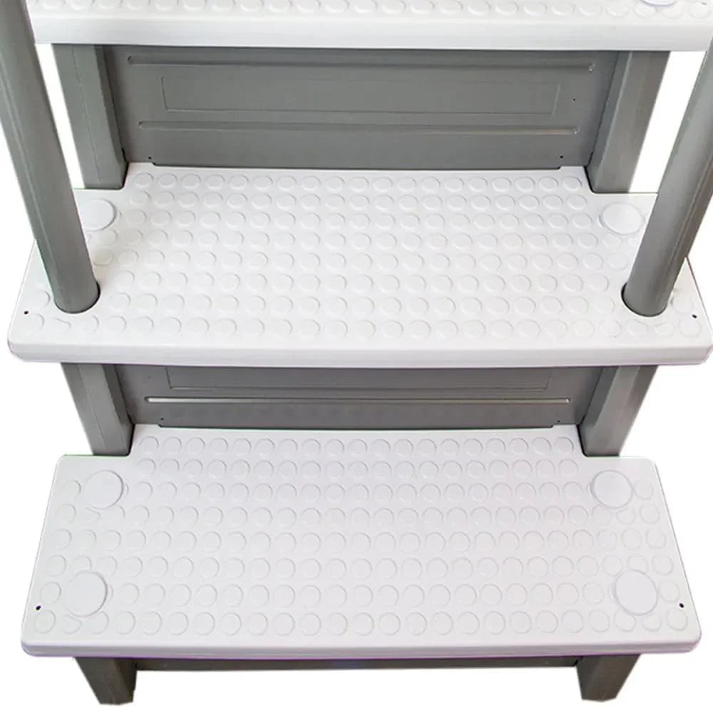 Select Anti-Slip in-Pool Steps | Gray | for Above Ground Swimming Pools | Can Mount to Decks 48 to 54 H | Safety Stairs Capacity Up to 300 lbs