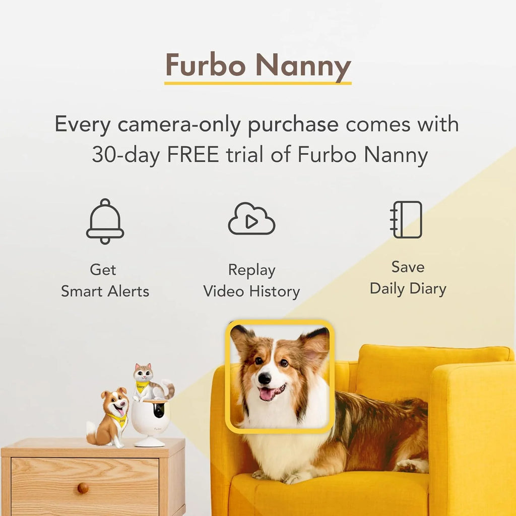 360° Cat Camera: See Your Cat from Anywhere | Rotating 360° Cat Tracking, Treat Toss, Color HD Night Vision, 2-Way Audio, Real-Time Notifications, Designed for Cats | Pet Camera w/Phone App