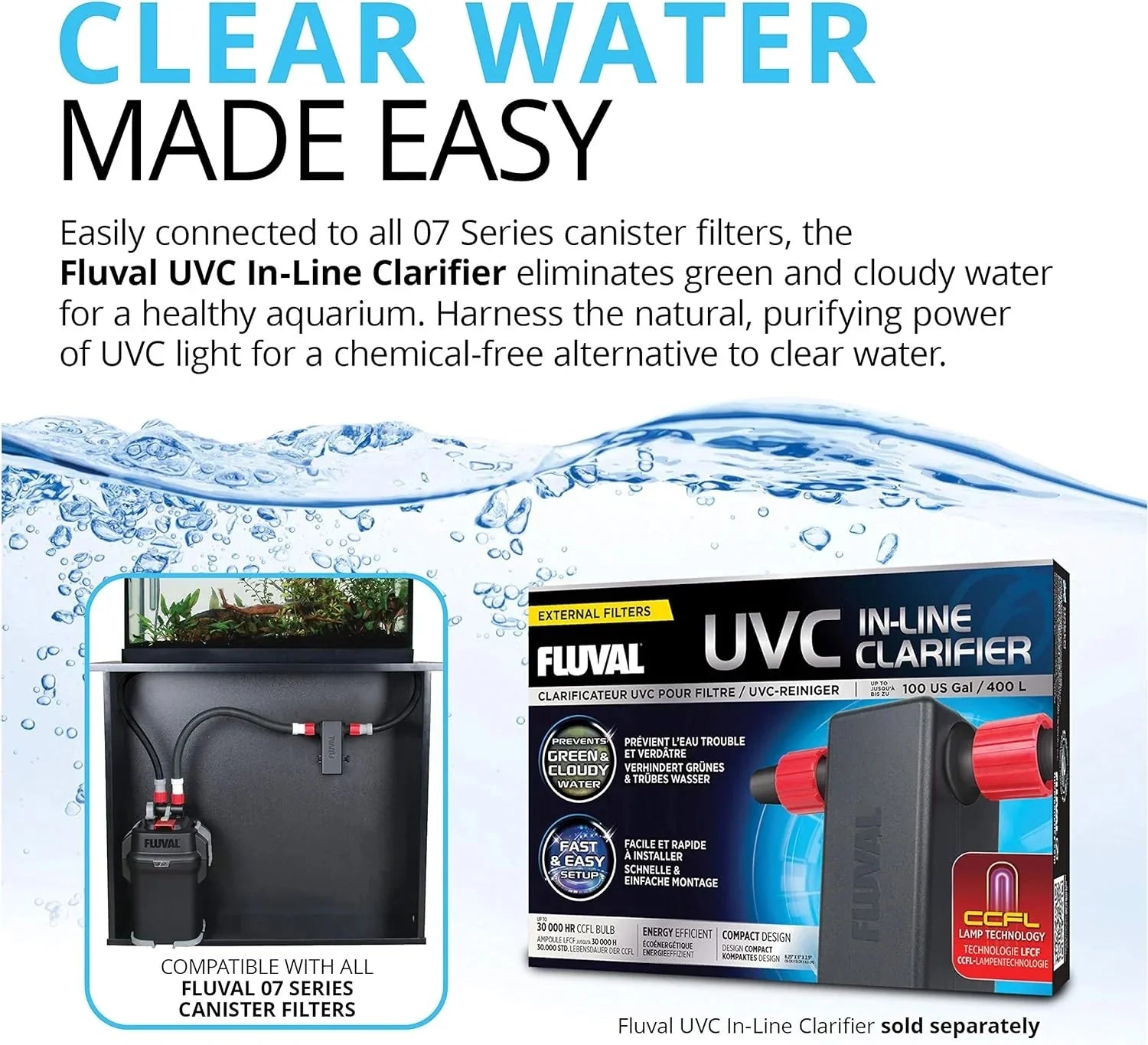 Perfomance Canister Filter - for Aquariums Up to 100 Gallons - Aquarium Canister Filter