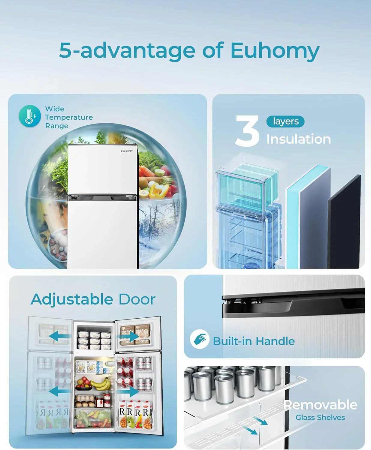 3.2 Cu.Ft Mini Fridge with Freezer ?? 2-Door Compact Refrigerator for Bedroom, Dorm, Office or Apartment, Silver3.2 Cu.Ft Mini Fridge with Freezer ?? 2-Door Compact Refrigerator for Bedroom, Dorm, Office or Apartment, Silver