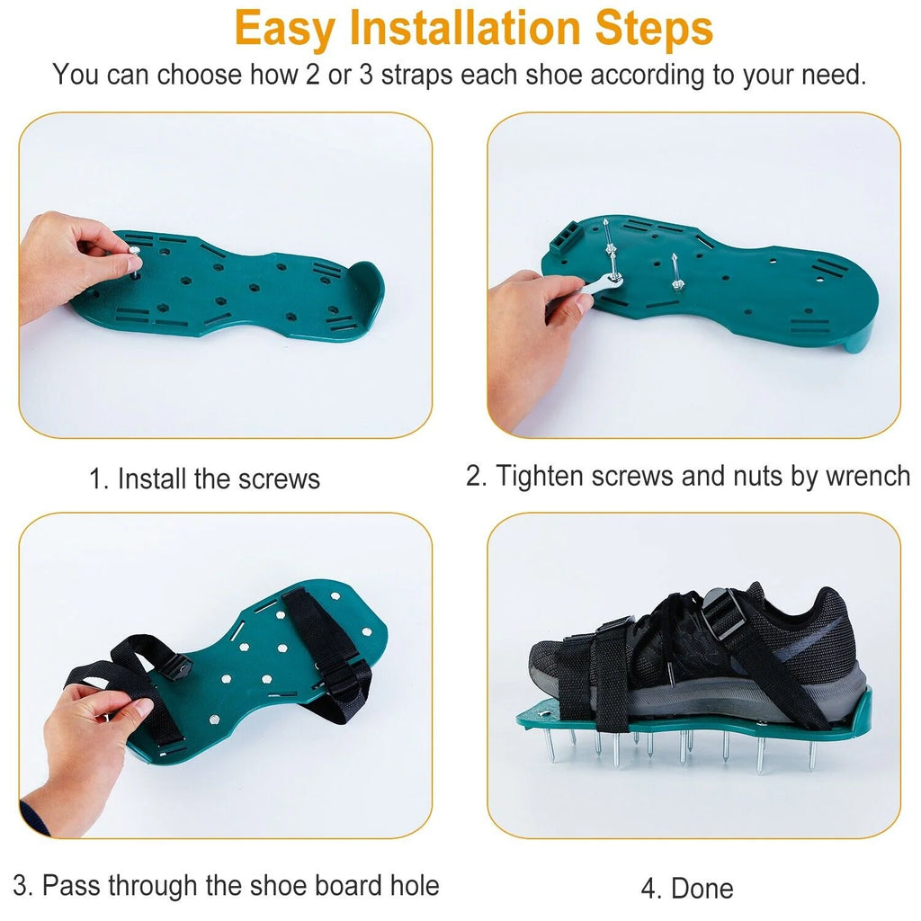 Advanced 2023 Lawn Grass Aerator Spike Shoes With Adjustable Straps