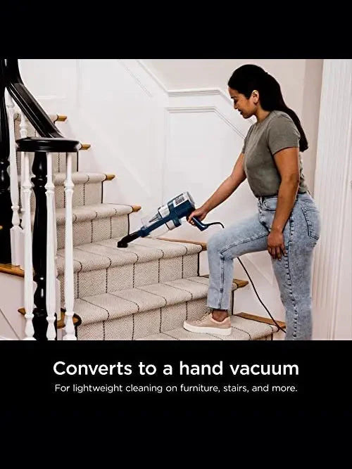 Shark HZ3002 Stratos Ultralight Corded Stick Vacuum with DuoClean PowerFins HairPro, Self Cleaning Brushroll, & Odor Neutralizer Technology, Navy