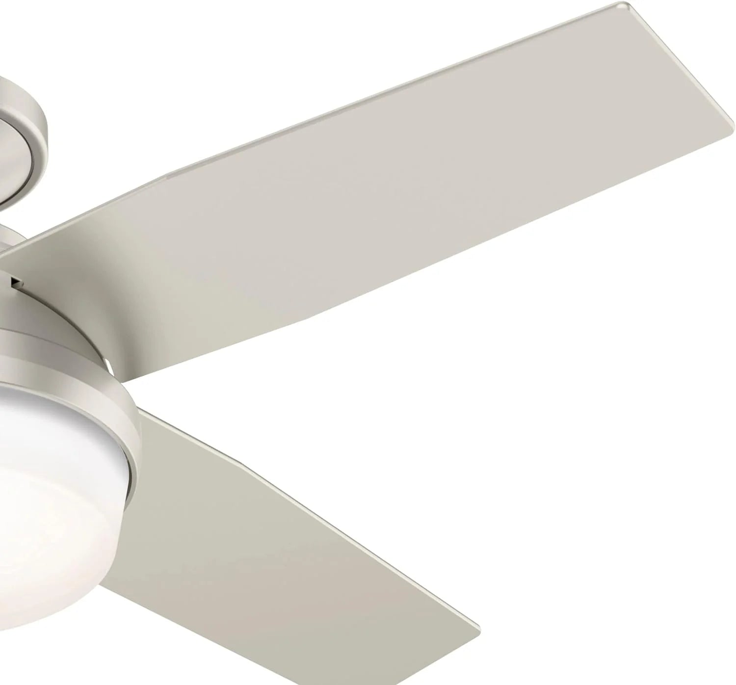 Hunter Fan Company Dempsey Low Profile Indoor / Outdoor Ceiling Fan with LED Light and Remote Control, 44, Matte Nickel