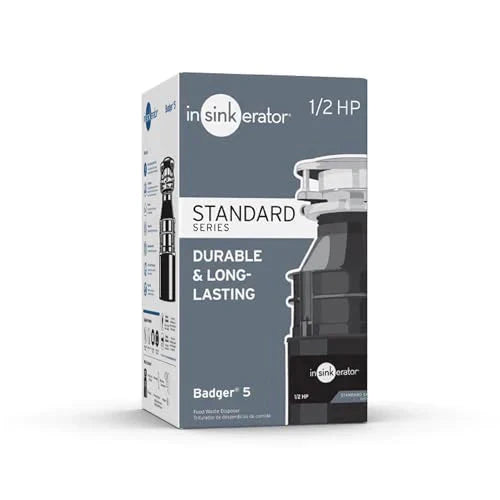 InSinkErator Badger 5 Garbage Disposal, Standard Series 1/2 HP Continuous Feed Food Waste Disposer
