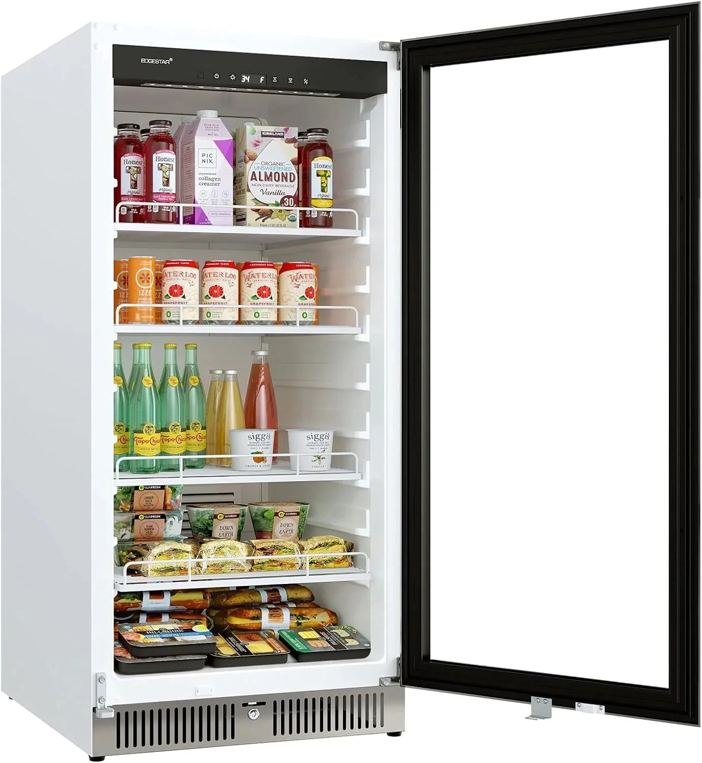 EdgeStar VBM101 22 Wide 10.1 Cu. Ft. Commercial Beverage Merchandiser – Stainless Steel, Temp Alarm, Reversible Door