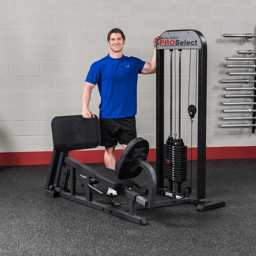 Body Solid Pro Select Leg Press GLP STK/3 with 310 lb Stack, Oversized Rubberized Footplate, Double Beam Design, Commercial Bearings