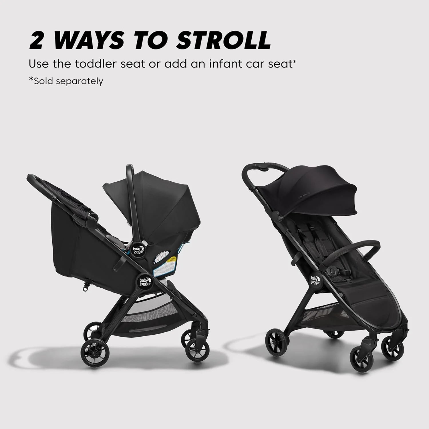 City Tour 2 Ultra-Compact Travel Stroller, Jet, Lightweight, Foldable, Ideal for Traveling