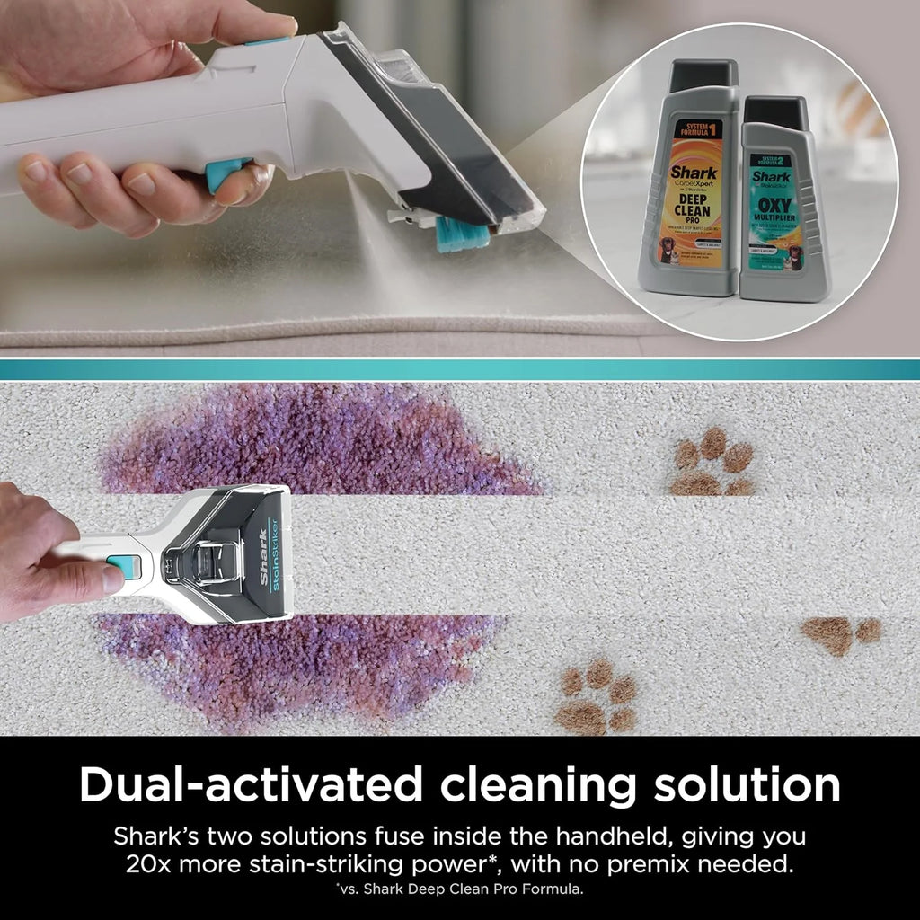 Shark CarpetXpert EX201 Carpet Cleaner, Cyan – Deep Cleaning with StainStriker, Perfect for Pets, Includes Spot & Stain Remover Tools