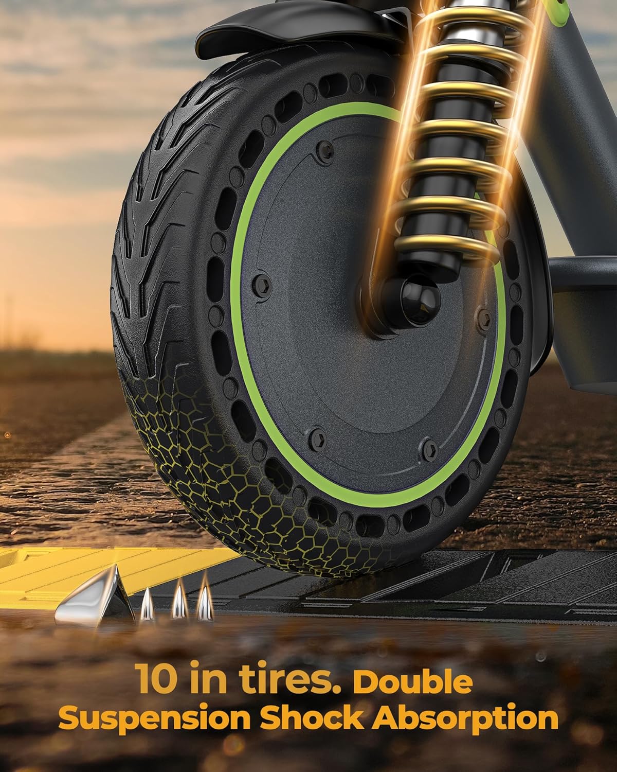 Electric Scooter - 8.5 Solid Tires, 350W Motor, Up to 19 MPH and 21-23 Miles Long-Range Portable Foldable Commuting Scooter for Adults with Double Braking System and App