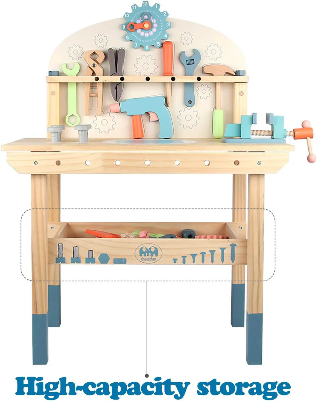 Kids Tool Bench Workshop Workbench with Tool Set Wooden Construction Workbench