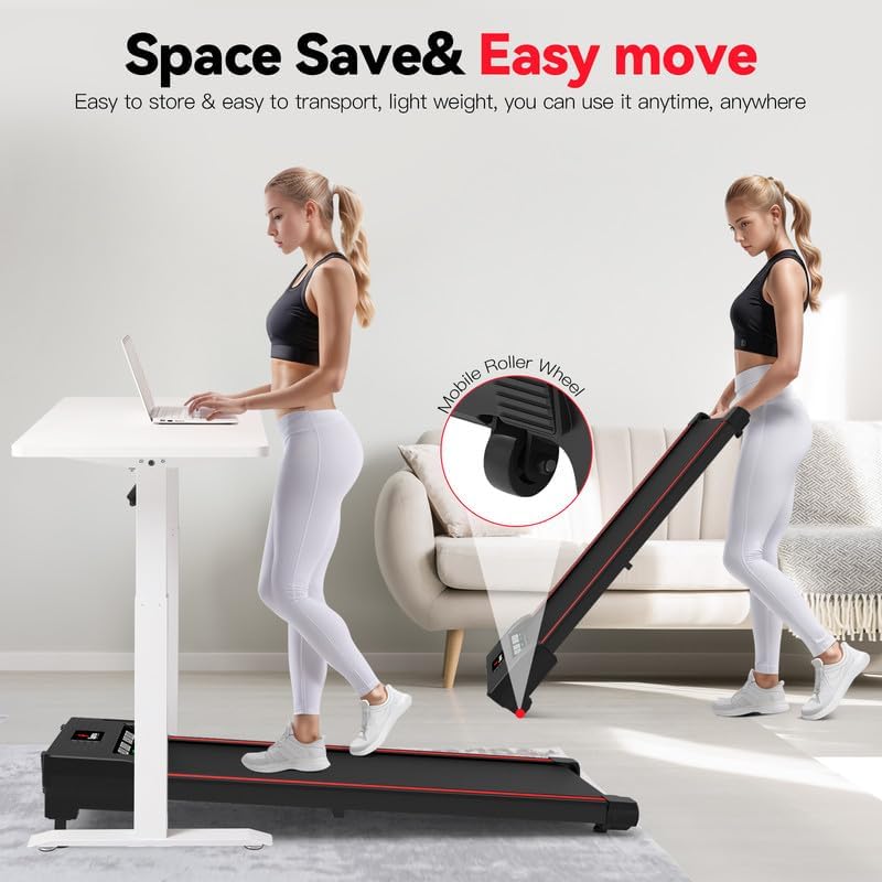 Walking Vibration Pad with APP, 3 in 1 Under Desk Treadmill, 2.5HP Low Noise Walking Treadmill Pad with Remote Control,Portable Treadmills for Home Office