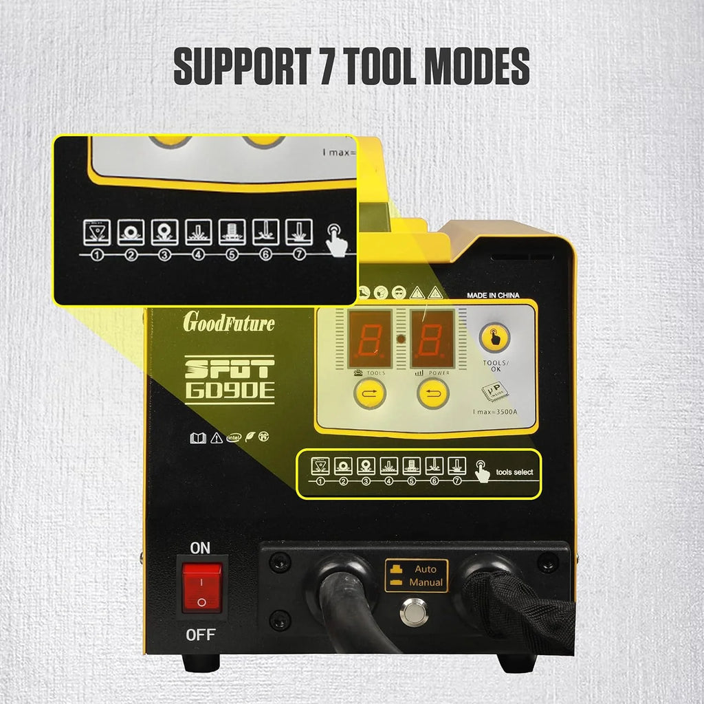 Vehicle Panel Spot Puller Dent Spotter 110V, 3500A Spot Dent Puller Welder, 3KW Car Body Stud Welding Machine Multispot Bonnet Door Repair Tool Kit