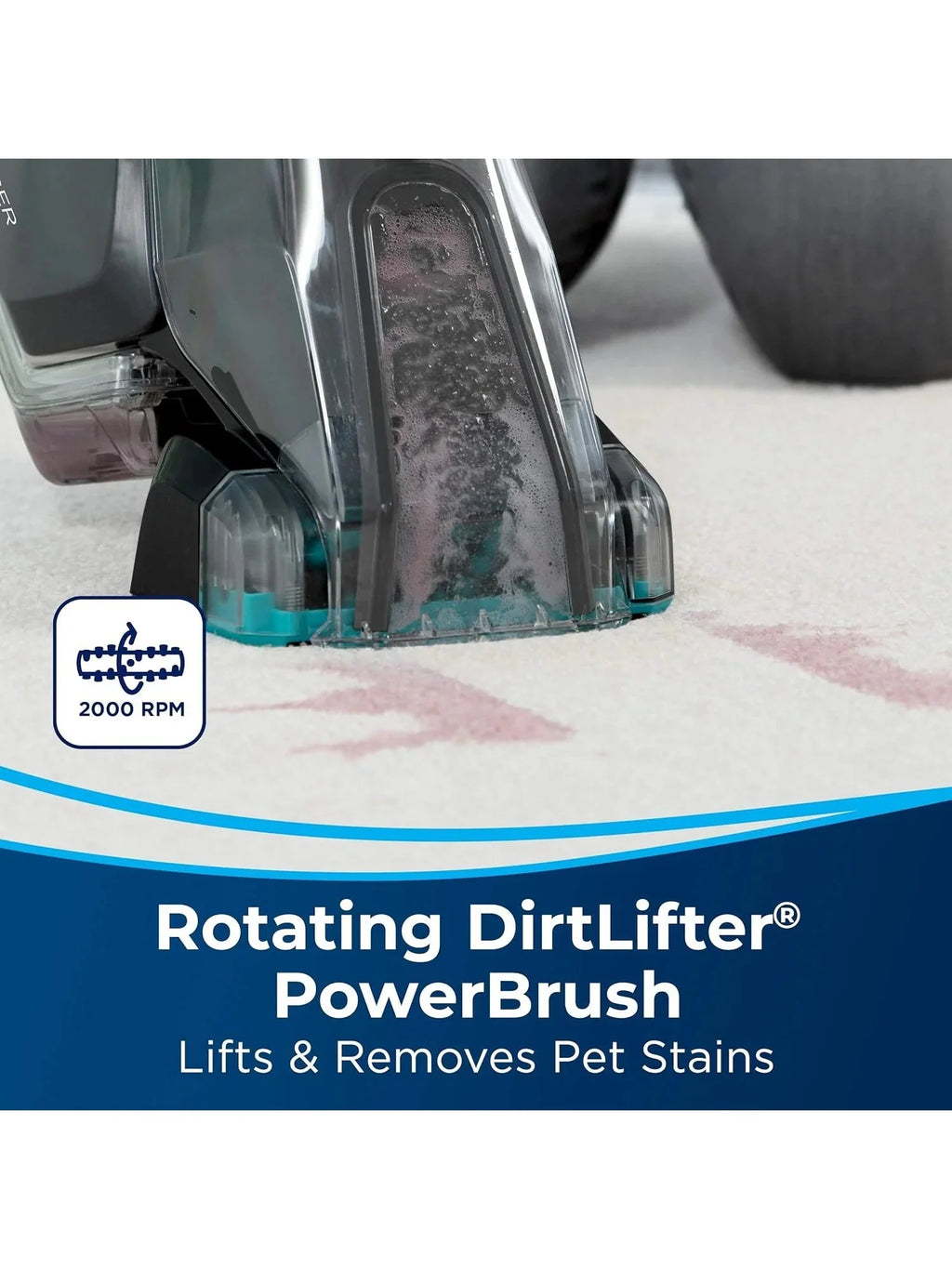 BISSELL Pet Stain Eraser PowerBrush, 20 min runtime, DirtLifter PowerBrush, Stationary Pet Tool,