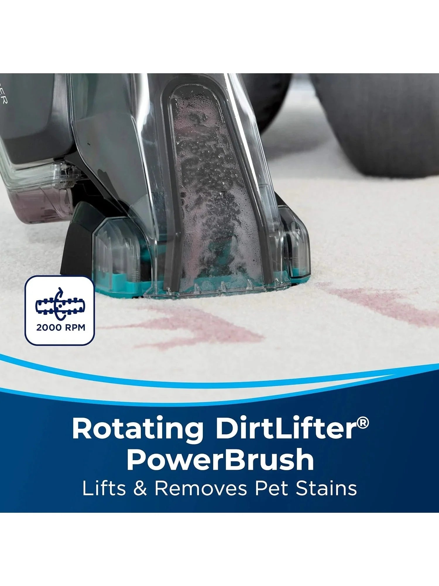 BISSELL Pet Stain Eraser PowerBrush, 20 min runtime, DirtLifter PowerBrush, Stationary Pet Tool,