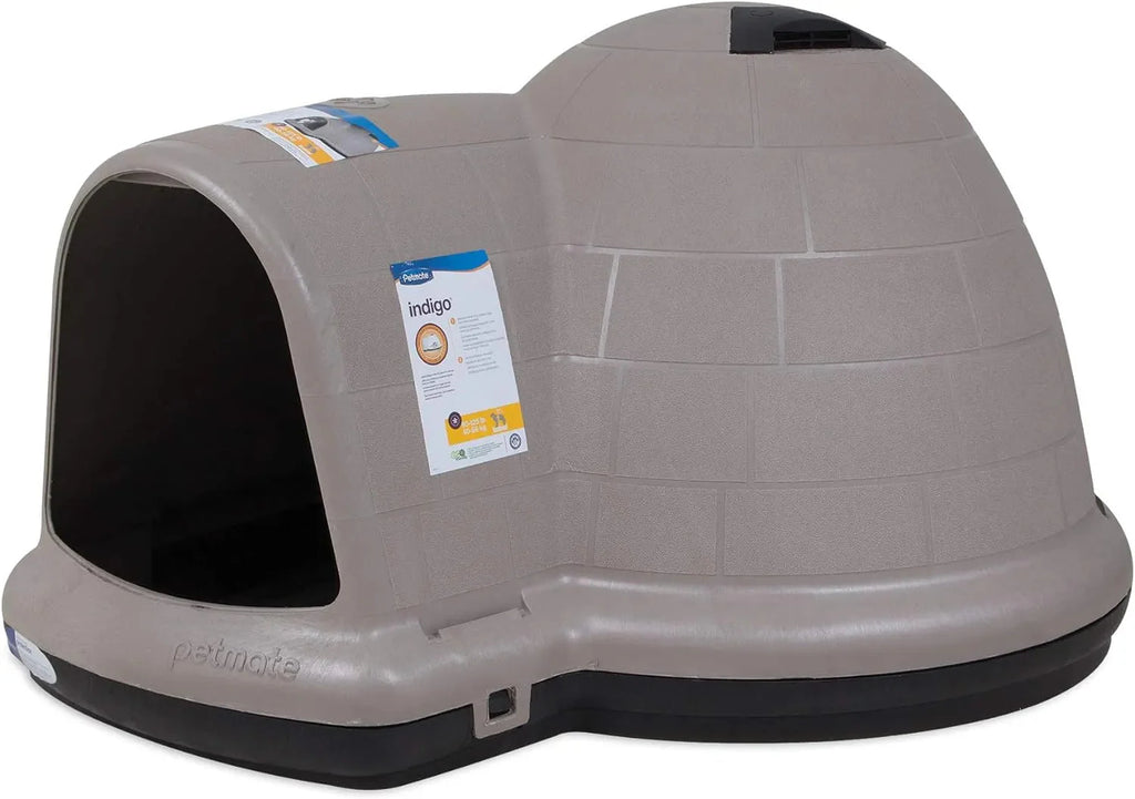 Petmate Indigo Dog House (Igloo Dog House, Made in USA with 90% Recycled Materials, All Weather Protection Pet Shelter) for XL Dogs 90 to 125 pounds, Made in USA