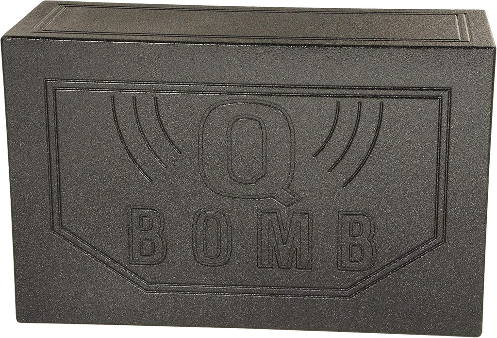 QPower QBOMB12VL Dual 12′′ Vented Subwoofer Box – Durable MDF, Black Rhino Liner Finish