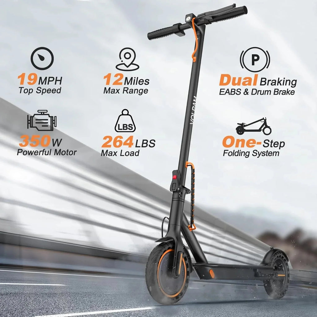 Electric Scooter, 350W/500W Powerful Motor, 8.5/10 Solid Tires, 19/22Mph, 28/21/12 Miles Range,Dual Braking