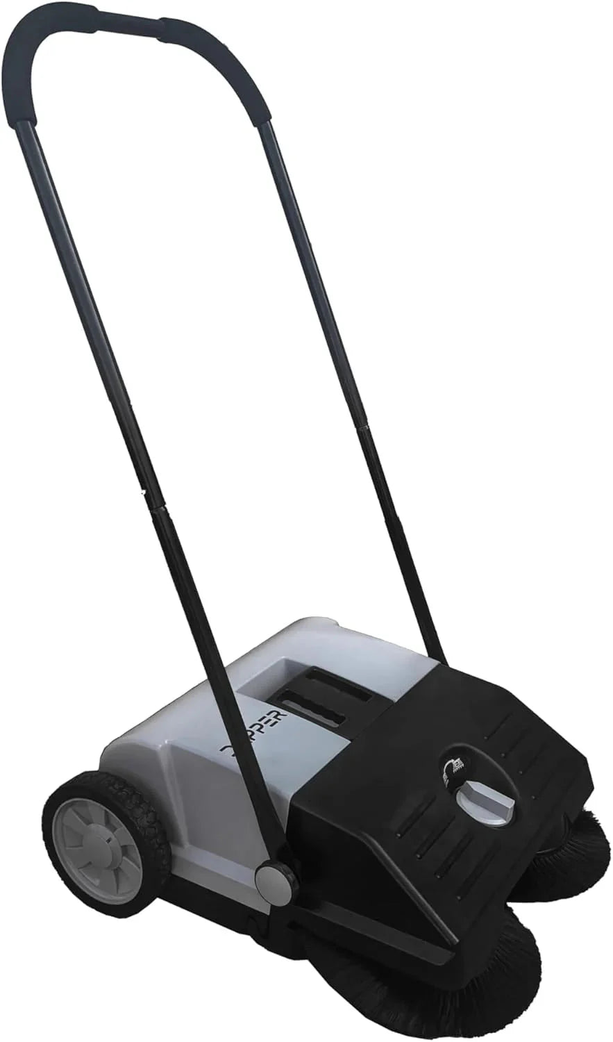 Walk-Behind Outdoor Hand Push Floor Sweeper - 5.25 Gallon Capacity - 25.5 Sweeping Width - Sweeps up to 27,900 ft2 / Hour, Grey