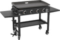 36 Gas Griddle Cooking Station 4 Burner Flat Top Gas Grill Propane Fueled Restaurant Grade Professional 36 Outdoor Griddle Station with Side Stands (1554)