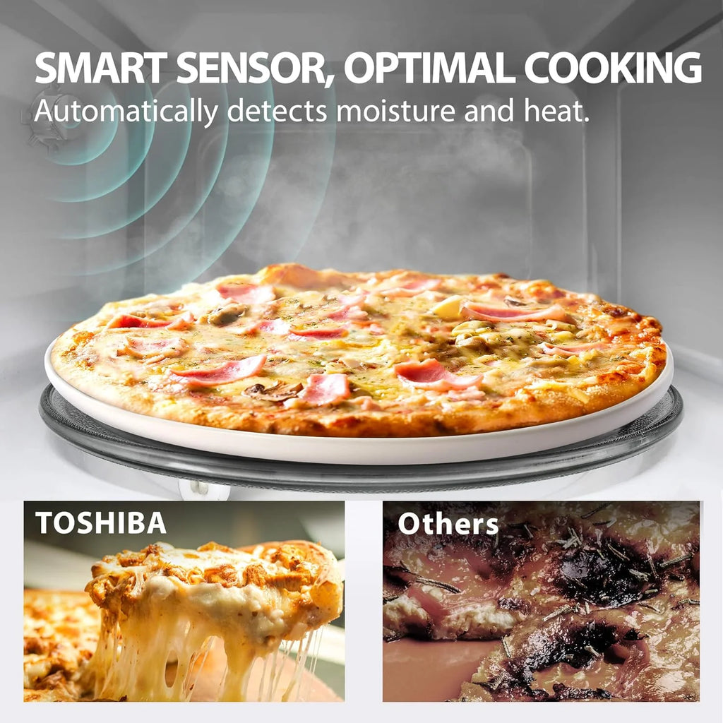 TOSHIBA 4-in-1 ML-EC42P(SS) Countertop Microwave Oven, Smart Sensor, Convection, Air Fryer Combo, Mute Function, Position Memory 13.6 Turntable, 1.5 Cu Ft, 1000W, Silver