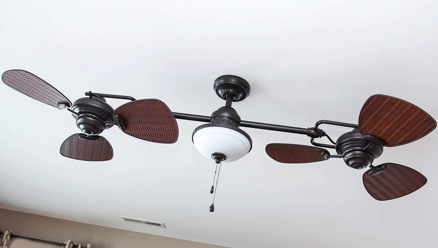Harbor Breeze Twin Breeze II 74 Outdoor Ceiling Fan, Bronze