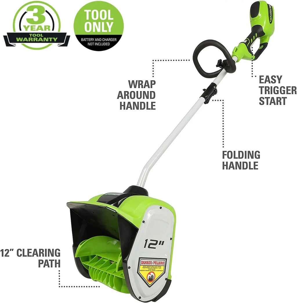 12-inch cordless snow shovel, includes 4.0Ah battery and charger