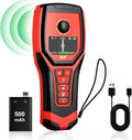 5 in 1 Stud Finder Wall Scanner Rechargeable with 9 Sensors for Precise Center and Edge of AC Wire Magnetic Metal Joist Wood Pipe Detection, HD Color Display Position & Depth, Audio Light Alarm