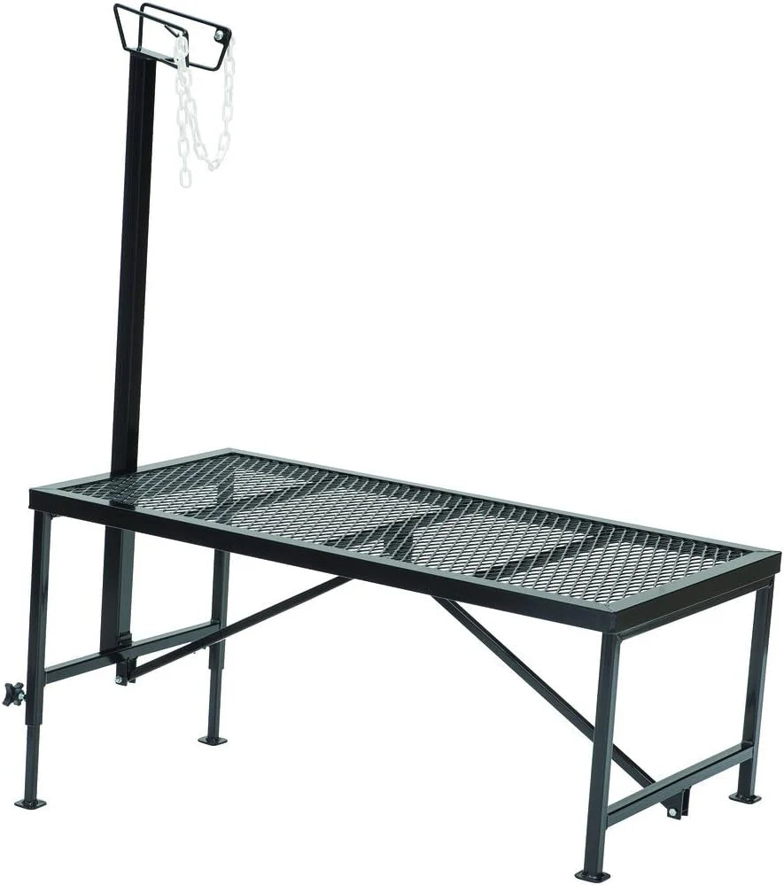 Weaver Leather Livestock Steel Trim Stand - Adjustable and Durable Trimming Stand for Sheep, Goats, and Other Livestock - Wire Headpiece Holds Animals in Place During Grooming, Black, 1 Ct (Pack of 1)