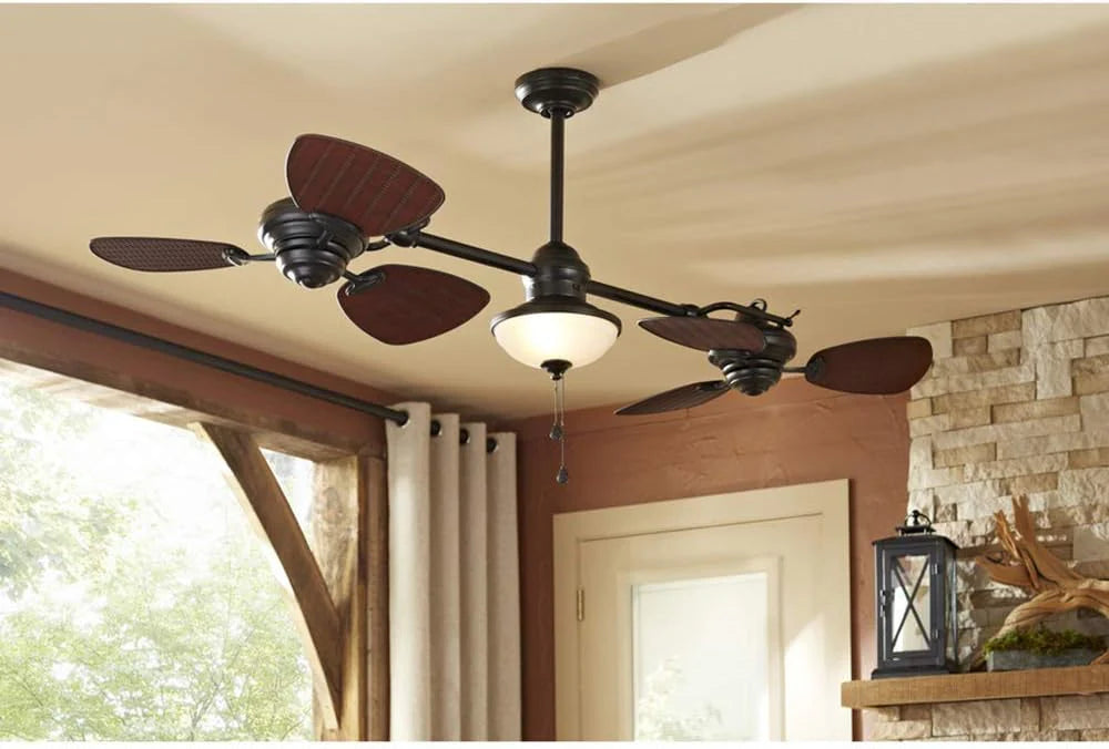Harbor Breeze Twin Breeze II 74 Outdoor Ceiling Fan, Bronze