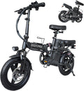 Folding Electric Bike for Adult 400W Brushless Motor Ebike with 48v30A 1440WH Removable Battery UP to 23Mph, 14 Fat Tire City Commuter Ebike,70Miles