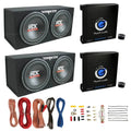 MTX TNE212D 12 Subwoofer (2 Pack) + Monoblock Amplifier (2 Pack) + Amp Wire Kit