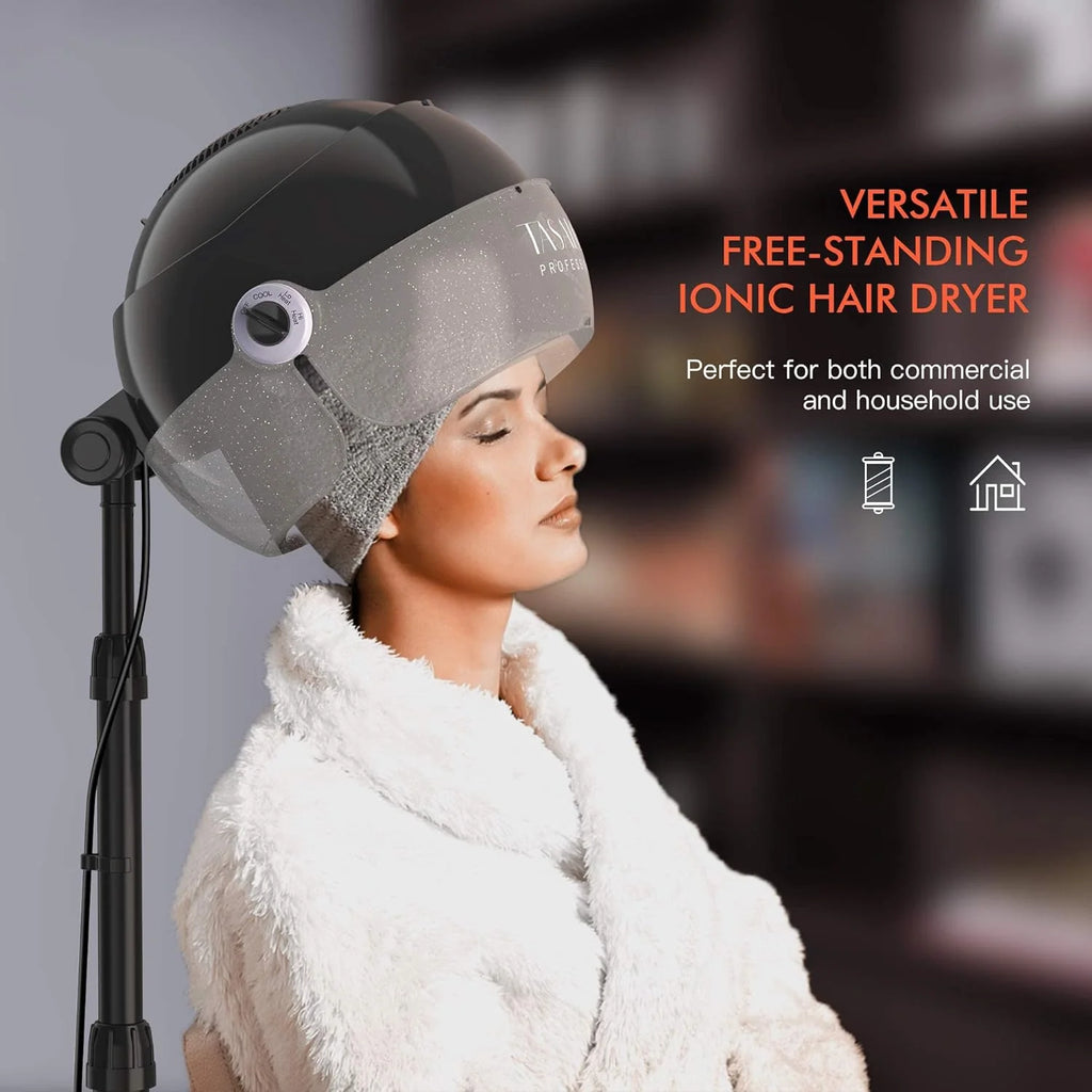 Hooded Dryer - 1875W Bonnet Hair Dryer - Sit Under Hair Dryer for Home and Salon - Auto Hair Dryer Hood with 3 temperature settings - Standing Hair Dryer - Portable Hair Dryer