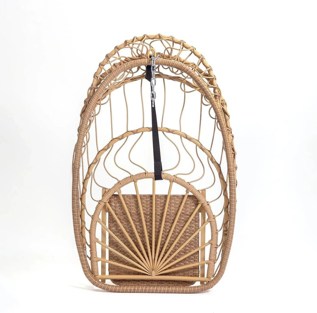Yechen Indoor Outdoor Egg Hanging Chair with Stand, Patio Wicker Swing Egg Chair Indoor Swinging Chair Outdoor Hammock Egg Chair 350lbs Capacity for Patio Bedroom Balcony, Charcoal Grey (EG-001)