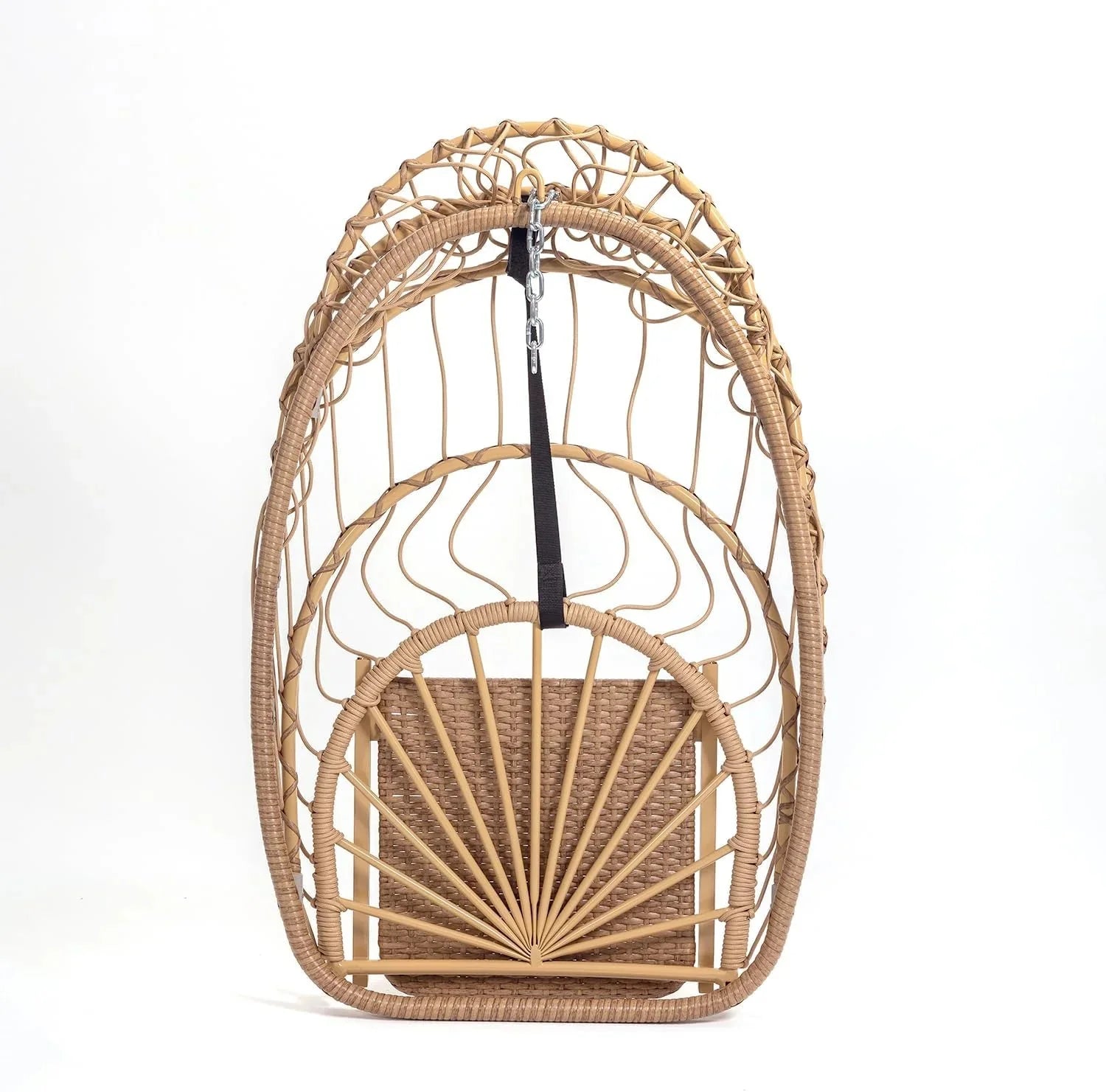 Yechen Indoor Outdoor Egg Hanging Chair with Stand, Patio Wicker Swing Egg Chair Indoor Swinging Chair Outdoor Hammock Egg Chair 350lbs Capacity for Patio Bedroom Balcony, Charcoal Grey (EG-001)
