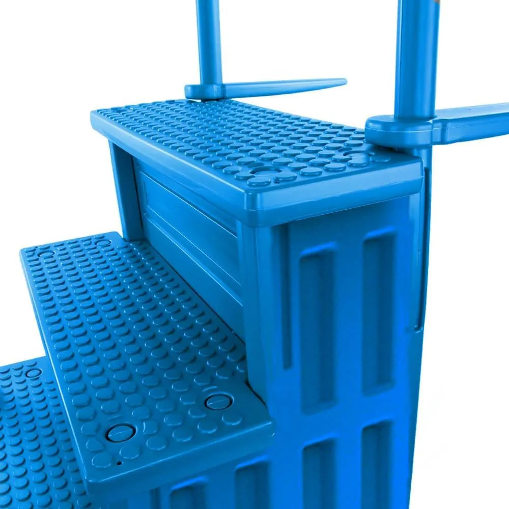 Select Anti-Slip in-Pool Steps | Gray | for Above Ground Swimming Pools | Can Mount to Decks 48 to 54 H | Safety Stairs Capacity Up to 300 lbs
