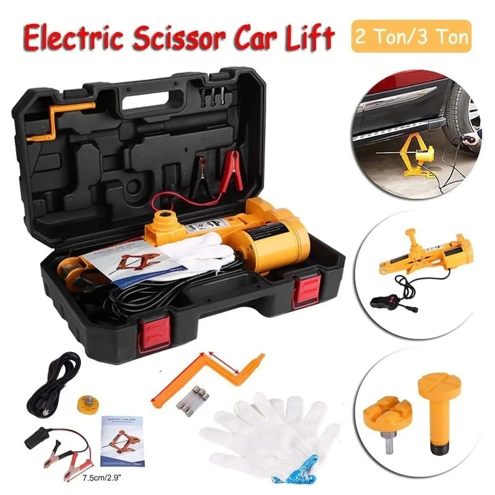 3Ton 12V DC Automotive Car Electric Jack Lifting SUV Van Garage and Emergency Equipment