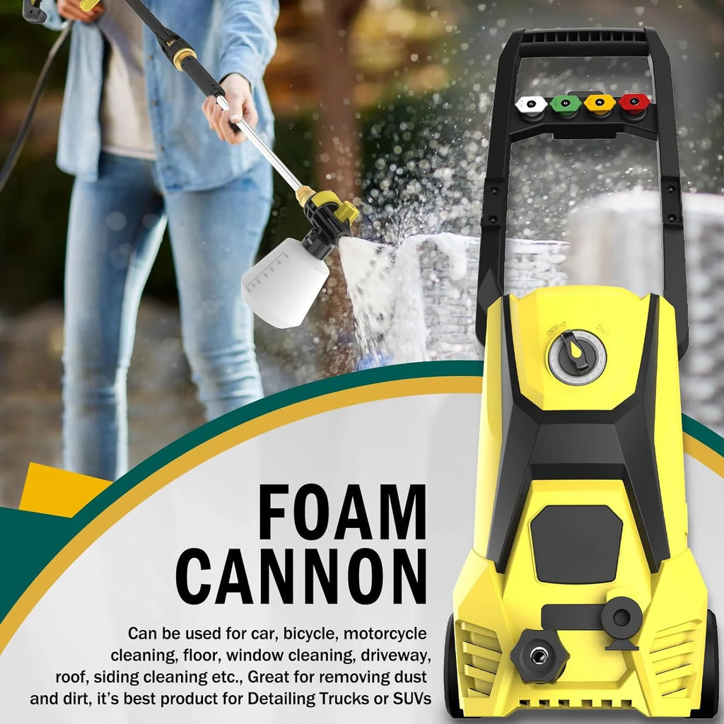 Electric Pressure Washer - 4200PSI Electric Power Washer with 20FT Hose, 35FT Power Cord, 4 Nozzles, High Pressure Washer for Cars, Fences, Patios, Driveways