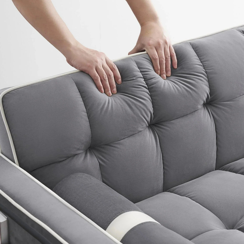 3 in 1 Sleeper Sofa Couch Bed for Living Room Apartment,Grey