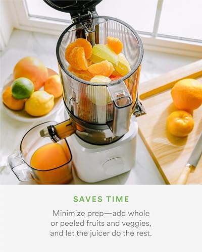 Nama J2 Cold Press Juicer Self Feeding for Hands Free Operation with Wide Mouth Hopper for Whole Recipe Loading, Zero Waste Masticating Juicer For More Juice, Less Pulp ?? Easy Cleanup & Assembly: Home & Kitchen