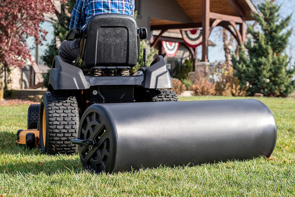 Agri-Fab 45-0604 18 x 48 Tow Behind Poly Lawn Roller 550 lbs Weight with Water, Poly Drum and Steel Frame, with Plug. Designed for Lawn and Garden Tractors