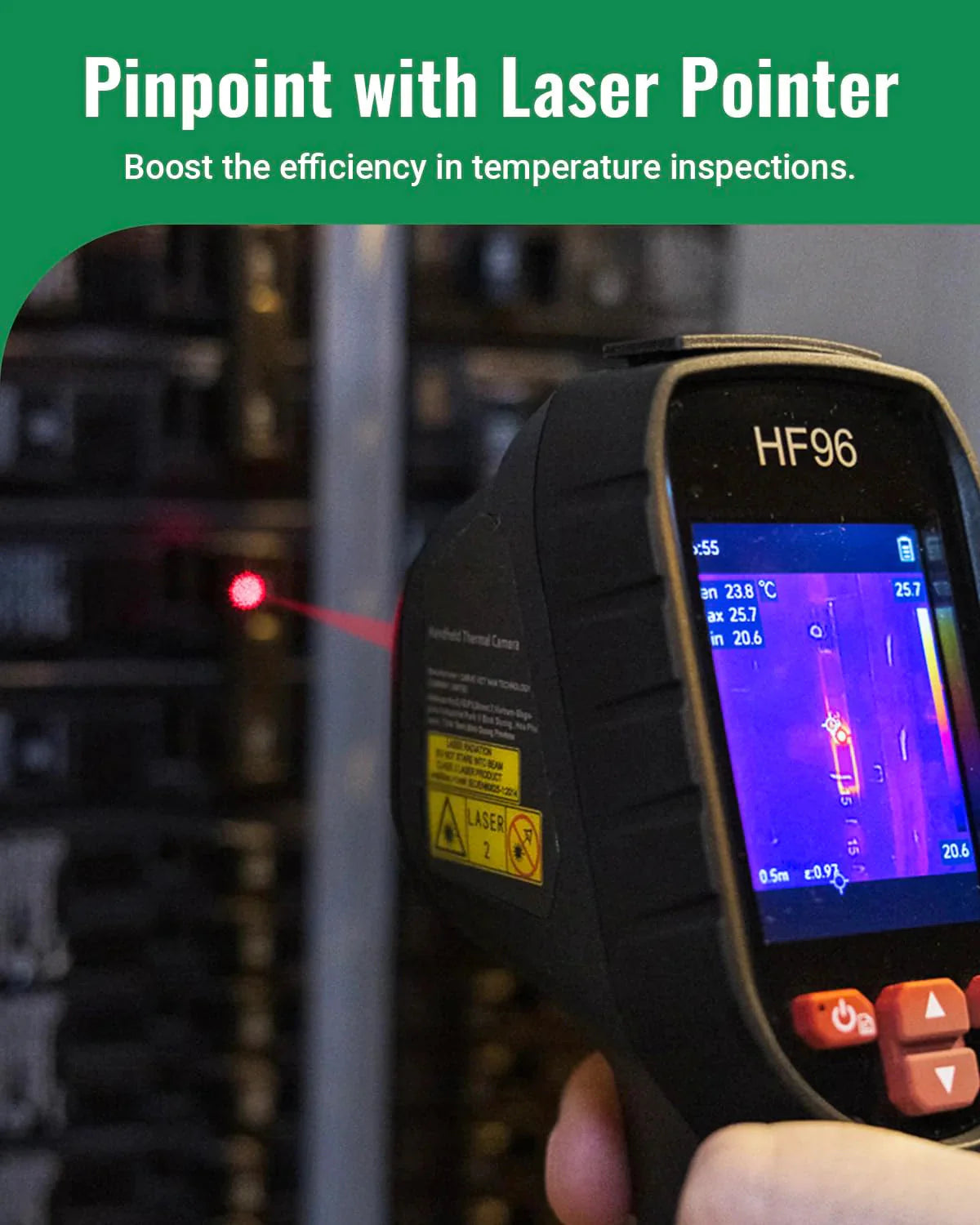 Thermal Camera, Super Resolution 240 x 240, Thermal Imaging Camera with Laser Pointer, 96 x 96 IR Resolution, 25 HZ Infrared Camera,-4°F to 1022°F, 50°FOV, 8h Battery Life Thermal Imager