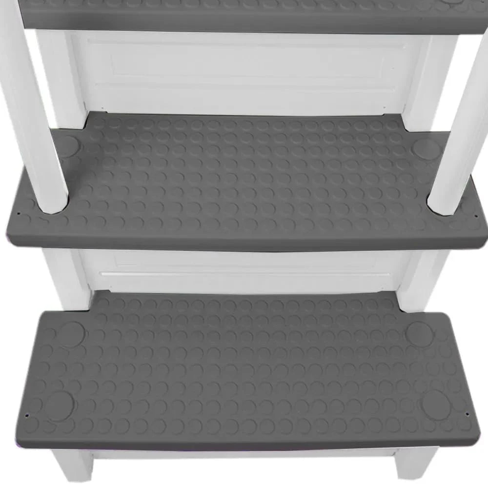 Select Anti-Slip in-Pool Steps | Gray | for Above Ground Swimming Pools | Can Mount to Decks 48 to 54 H | Safety Stairs Capacity Up to 300 lbs