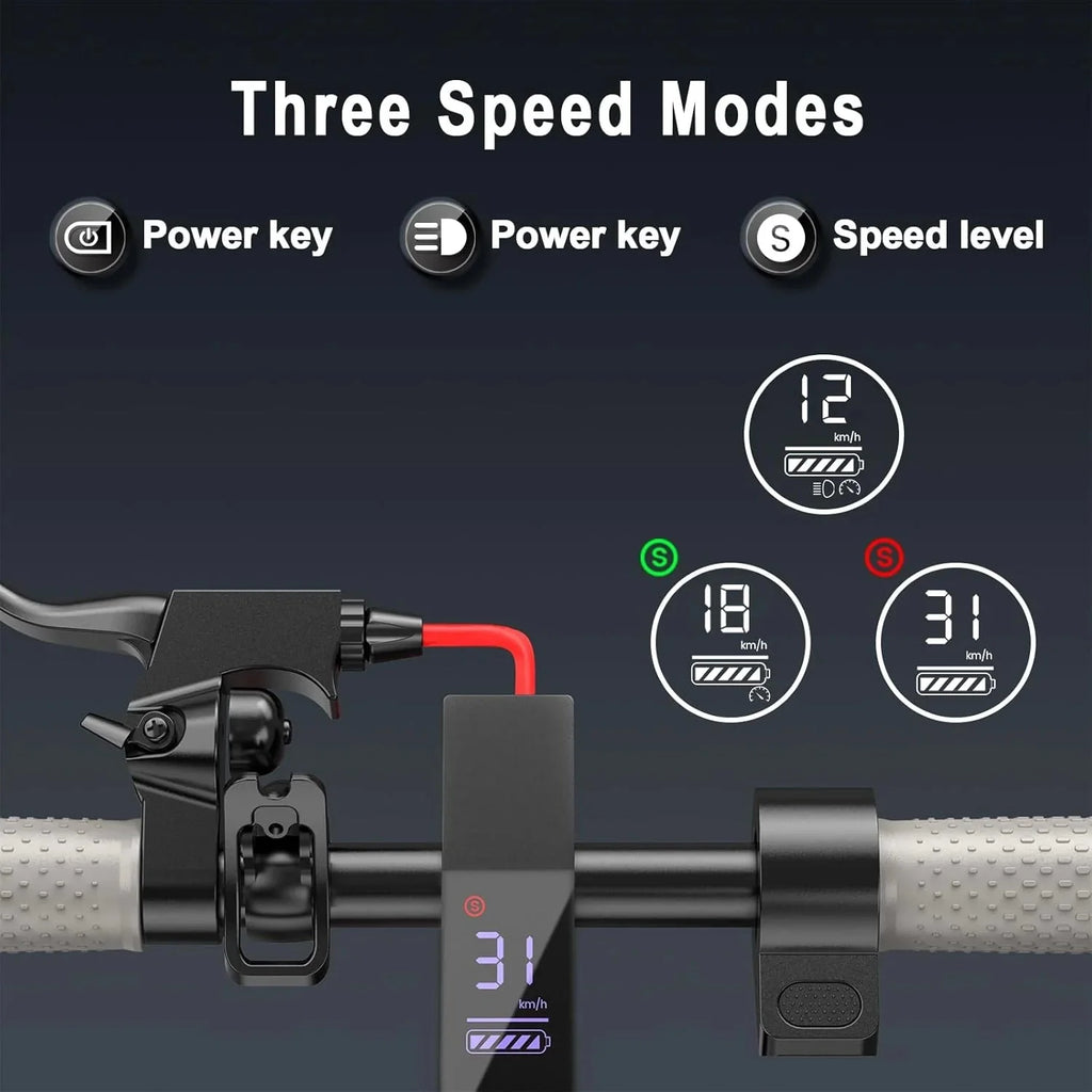 Electric Scooter - 8.5 Solid Tires, 350W Motor, Up to 19 MPH and 21-23 Miles Long-Range Portable Foldable Commuting Scooter for Adults with Double Braking System and App