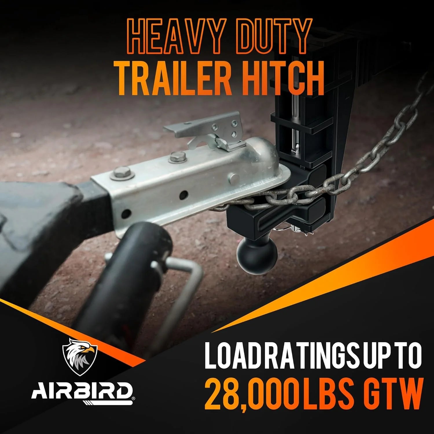 Adjustable Trailer Hitch Fits 2-Inch Receiver, Heavy Duty Tow Hitches (17000 LBS GTW) 6 Inch Drop Truck Hitch Tri-Ball Mount with Hook (1-7/8 x 2 x 2-5/16)