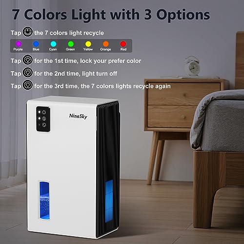 NineSky Dehumidifier for Home, 85 OZ Water Tank, (800 sq.ft) Dehumidifiers for Bathroom