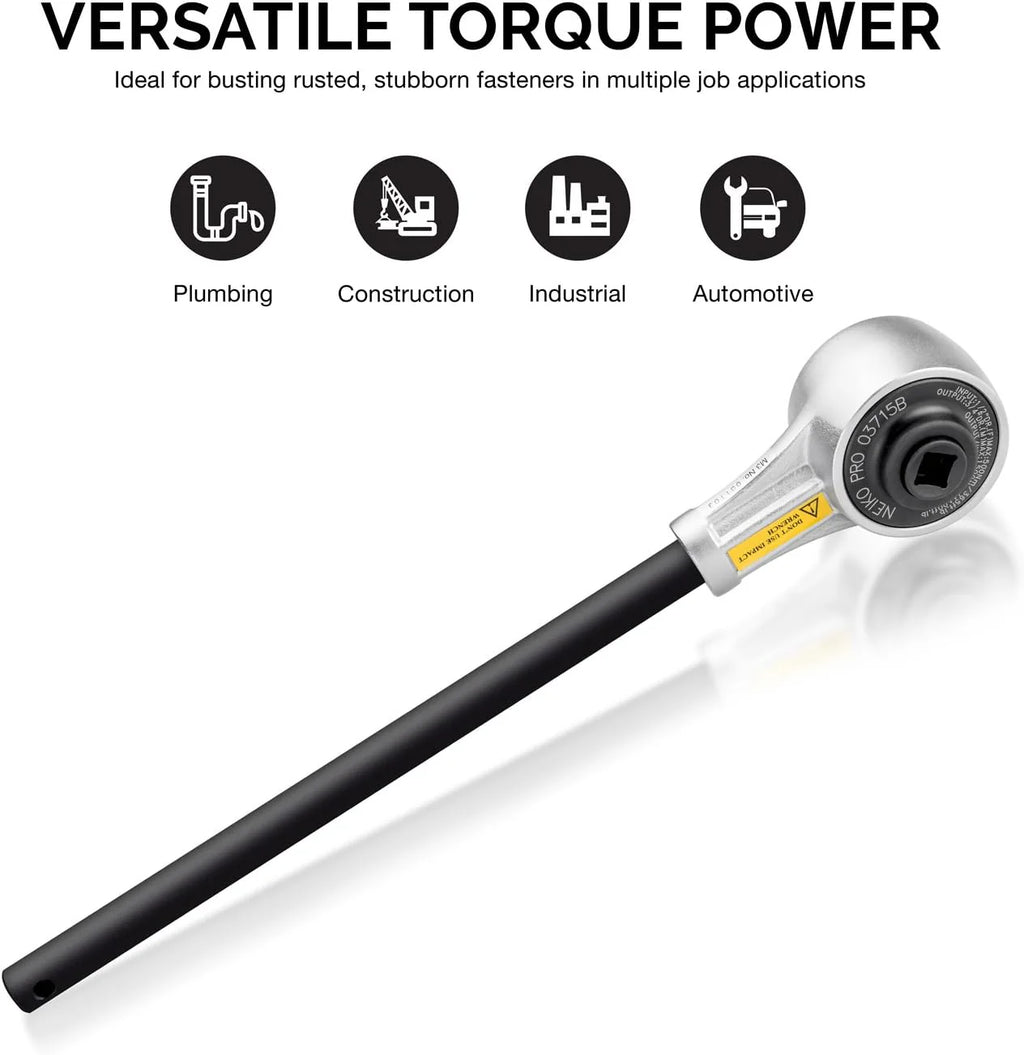 PRO 03715B 1/2 Drive Torque Wrench, 1100 Foot-Pound Heavy Duty Torque Multiplier Wrench, Cr-Mo and Chrome-Vanadium