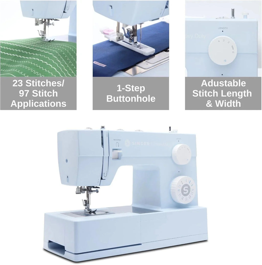 SINGER Heavy Duty 4423 High Speed Sewing Machine with Accessory Kit | Strong Motor With Enhanced Piercing Power, 97 Stitch Applications, Full Metal frame, 1-step Buttonhole & LED Light
