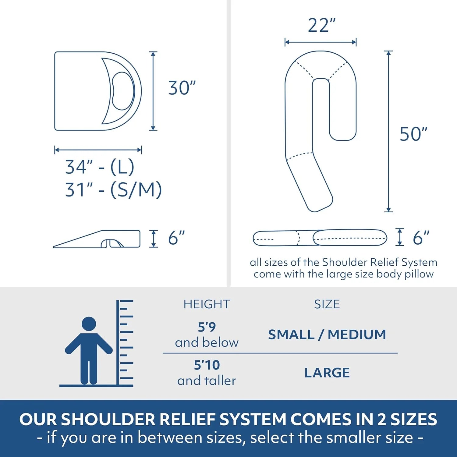 MedCline Shoulder Relief System with Body Pillow, Large Size